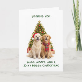 Goud Retrievers Honden Kerstmis Feestdagen Kaart