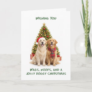 Goud Retrievers Honden Kerstmis Feestdagen Kaart