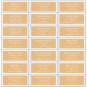 Goud Retro Boho Minimalistische Kerst Gastadres Sticker (Voorkant)
