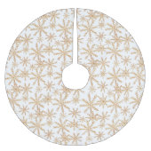 Goud Retro Sneeuwvlok Patroon Kerstboom Rok (Voorkant)