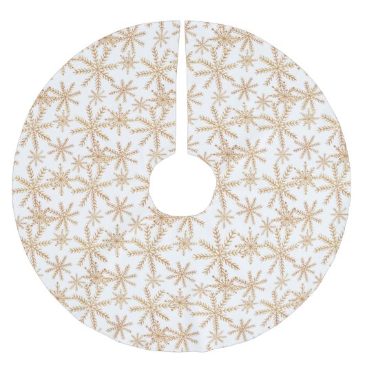 Goud Retro Sneeuwvlok Patroon Kerstboom Rok (Voorkant)