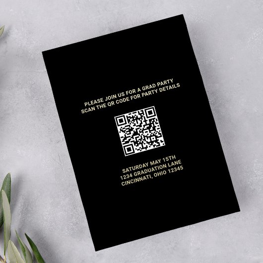 Goud Retro Typografie Afstudeerfeest Kaart