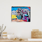 goud rivier tekening poster (Keuken)