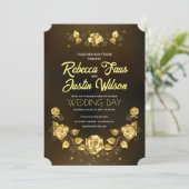 Goud Rode Bloem Moderne Boho Kaart (Staand voorkant)