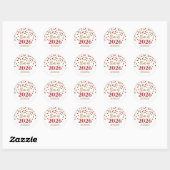 Goud Rode Confetti Afstuderen 2026 Ronde Sticker (Vel)