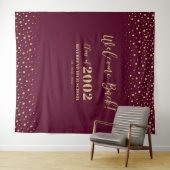 Goud & Rode Confetti Klassieker Reünie Feest Achte Wandkleed (In Situ (horizontaal))