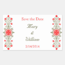 Goud Rode Custom Save the Date Stickers