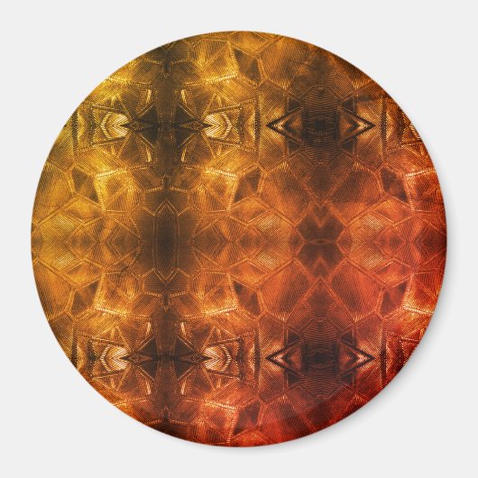 Goud Rode Glans Elegante Getextureerde Glas Look M Magneet (Voorkant)