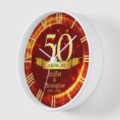 Goud & Rode Glitter Bewerk Jaar Bruiloft Jubileum (Hoek)