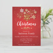 Goud & Rode Luxe Stijl Kerstfeest Kaart (Staand voorkant)