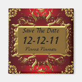 Goud Rode Save the Date rode magneet (Voorkant)