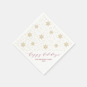 Goud & Rode Sneeuwvlokken Kerstmis Feest Servet (Hoek)