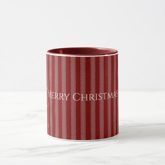 Goud Rode Strepen Kerst Mok (Midden)