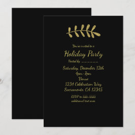 Goud roestig blad elegant zwart herfst elegant kaart