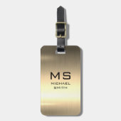 Goud roestvrij staal Bagagelabel (Voorkant verticaal)