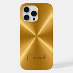 Goud roestvrij staal iPhone 15 pro max case
