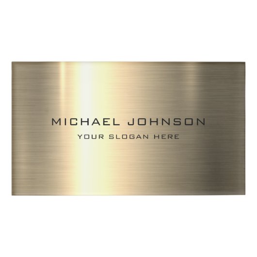 Goud roestvrij staal metaal gepersonaliseerd naambadge (Voorkant)