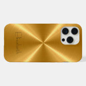 Goud roestvrij staal metaal iPhone hoesje (Achterkant horizontaal)