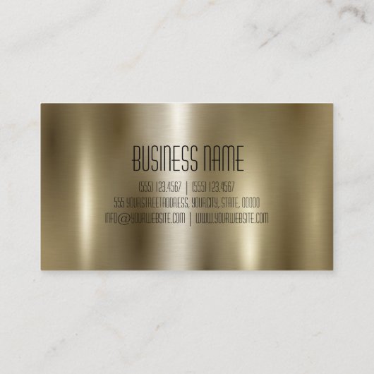 Goud roestvrij staal Visitekaartje (Achterkant)