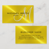 Goud roestvrij staalmonogram visitekaartje (Voorkant / Achterkant)