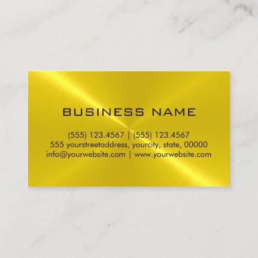 Goud roestvrij staalmonogram visitekaartje (Achterkant)