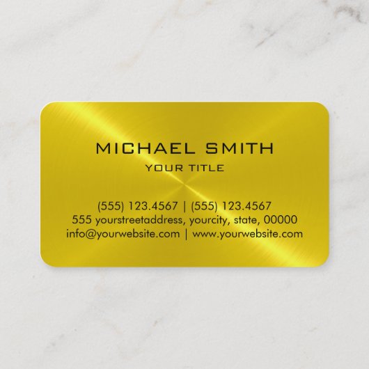 Goud roestvrij staalmonogram visitekaartje (Achterkant)