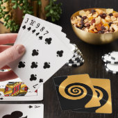 Goud roestvrij stalen metaal met spiraal 2 pokerkaarten (Insitu)