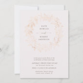 Goud Romantische Bloemen Krans Bruiloft Uitnodigin (Voorkant)