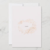 Goud Romantische Bloemen Krans Bruiloft Uitnodigin (Achterkant)