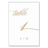 Goud Romantische Kalligrafie Bruiloft Nummer 1, Kaart (Voorkant)