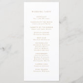 Goud Romantische Swirly Calligrafie Huwelijkscerem Programmakaart (Achterkant)