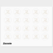 Goud Romantische Swirly Kalligrafie Bruiloft Ronde Sticker (Vel)