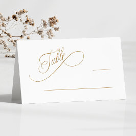 Goud Romantische Swirly Typografie Bruiloft Plaatskaartje