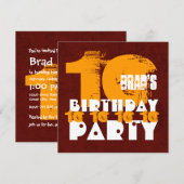 GOUD ROOD 10e Verjaardagsfeest 10 Jaar Oud V02A1 Kaart (Voorkant / Achterkant)