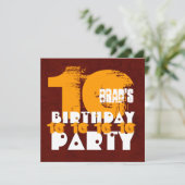 GOUD ROOD 10e Verjaardagsfeest 10 Jaar Oud V02A1 Kaart (Staand voorkant)