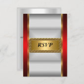 Goud rood Art Deco RSVP (Voorkant / Achterkant)