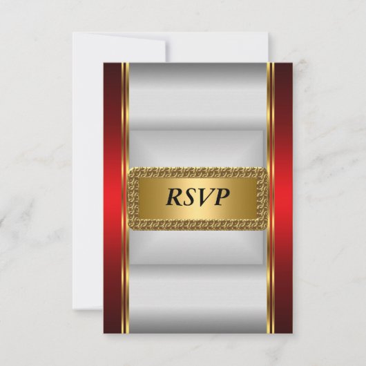 Goud rood Art Deco RSVP Kaartje (Voorkant)