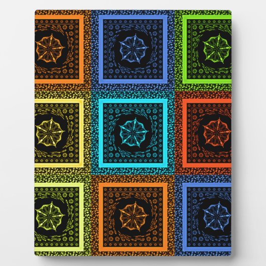 Goud Rood Blauw Groen Masai Traditionele kleuren Fotoplaat (Voorkant)