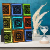 Goud Rood Blauw Groen Masai Traditionele kleuren Fotoplaat (Zijkant)