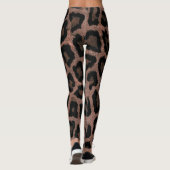 Goud Rood Bruin Zwart Leopard Dierenprint Leggings (Achterkant)