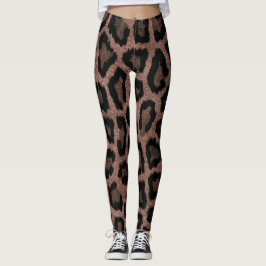 Goud Rood Bruin Zwart Leopard Dierenprint Leggings