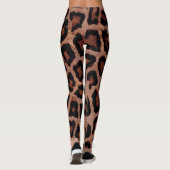 Goud Rood Bruin Zwart Leopard Dierenprint Leggings (Achterkant)