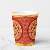 Goud Rood Chinees Paard papier-cut 2026 PC Papieren Bekers (Links)