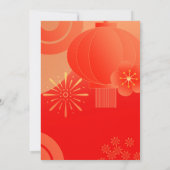Goud & Rood CNY Party Chinees Nieuwjaar Kaart (Achterkant)