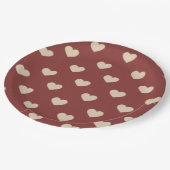 Goud Rood Crème Glitter Harten Bruidsfeest Papieren Bordje (Gekanteld)