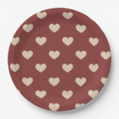 Goud Rood Crème Glitter Harten Bruidsfeest Papieren Bordje (Voorkant)