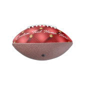 Goud Rood Diamantleder Aangepaste Tekst Naam Footb American Football (Gedraaid 270)