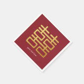 Goud & Rood Dubbel Geluk Party Servet Set (Hoek)