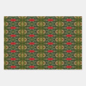 Goud rood en groen inpakpapier vel (Voorkant 2)