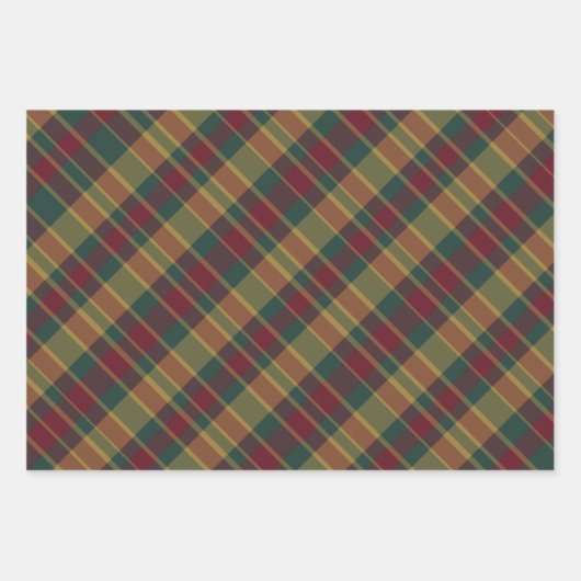 Goud rood en groen kerstcadeau afdrukken inpakpapier vel (Voorkant 3)